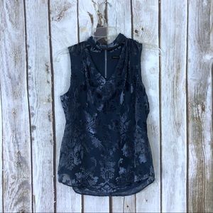 White House Black Market Salma Velvet Burnout Tank Blouse